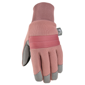 Women's  Slip-On Warm Fleece- Lined Synthetic Leather Palm Winter Gloves